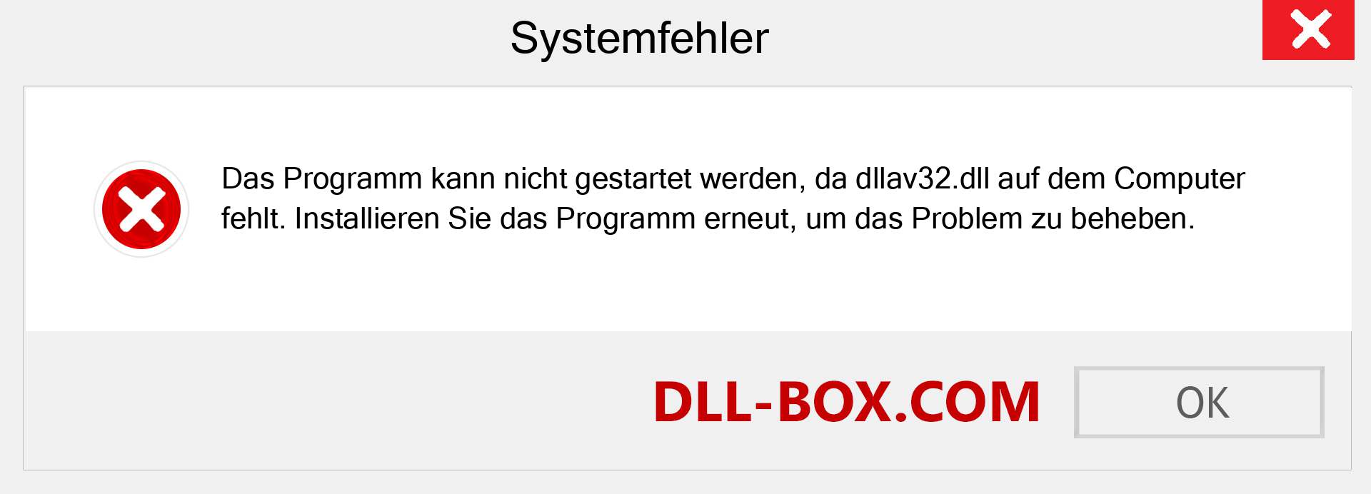 dllav32.dll-Datei fehlt?. Download für Windows 7, 8, 10 - Fix dllav32 dll Missing Error unter Windows, Fotos, Bildern